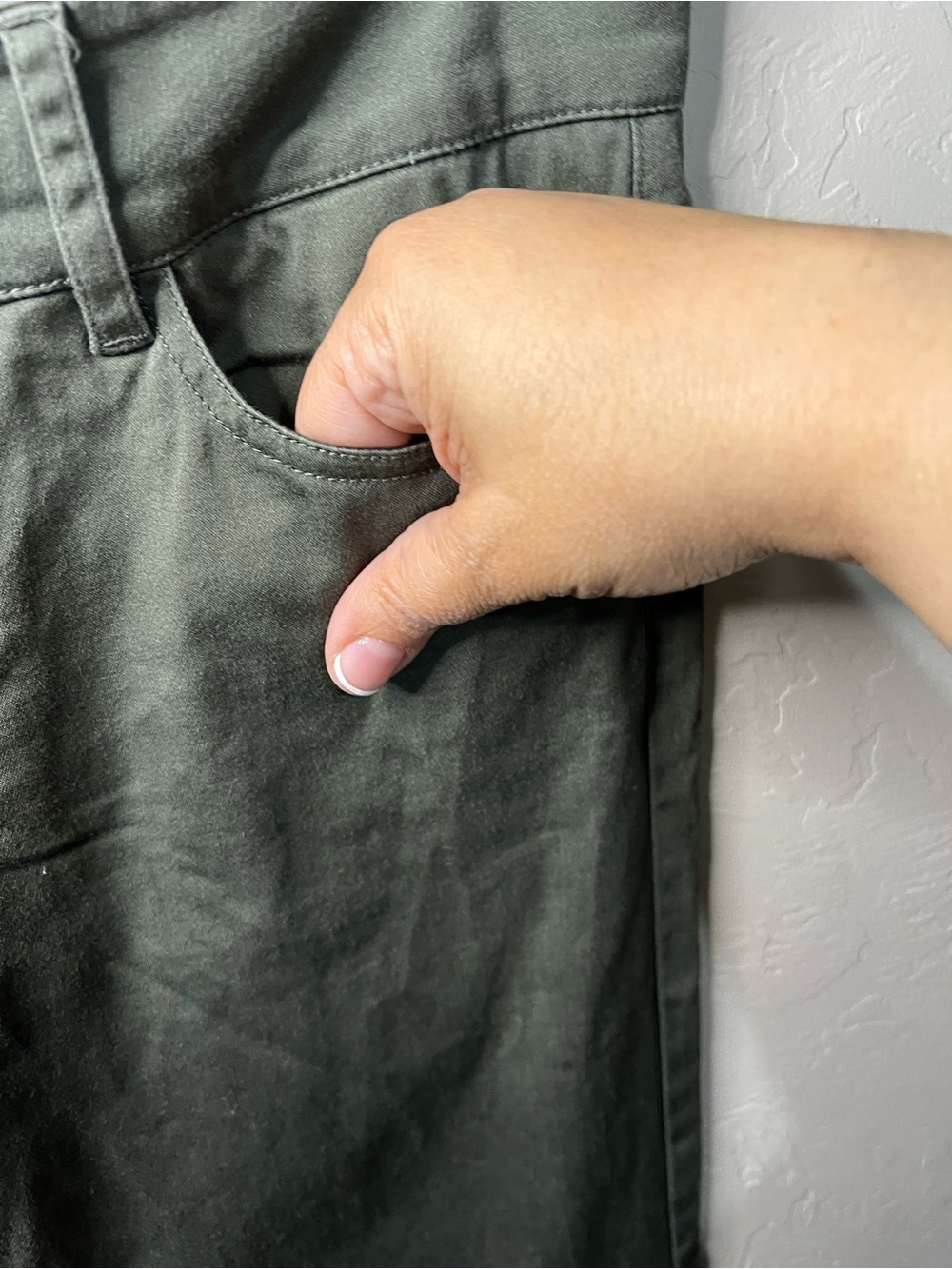 Bishop of Seventh Vintage Y2K Olive Green Low Rise Bootcut Flare Long Pants - Picture 5 of 11